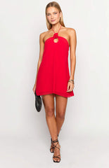 Ashlin Red Halter Mini Dress