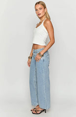Clara Sequin Light Wash Denim Low Rise Jeans