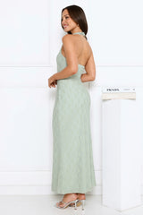 Kissed By Stars Halter Maxi Dress Green