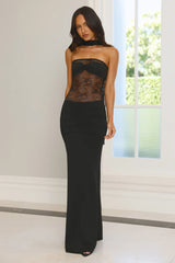 Lace Illusions Maxi Dress Black