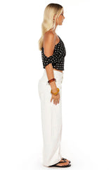 Freddie White Denim Barrel Leg Jeans