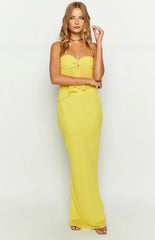 Jacqulin Yellow Strapless Top