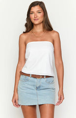 Mallorie White Strapless Top