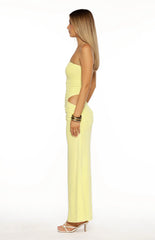 Xela Yellow Strapless Maxi Dress