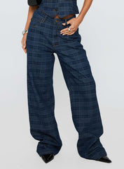 Top Model Jean Indigo Plaid