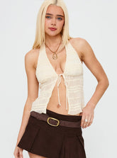Cream Halter Top