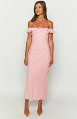 Bellflower Pink Chiffon Maxi Dress