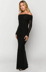 Coraline Black Long Sleeve Maxi Dress