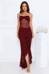 Statement Nights Maxi Dress Burgundy