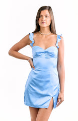 Milliana Light Blue Party Mini Dress