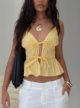 Like A Star Tie Up Top Lemon