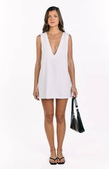 Wynn White Linen Shift Mini Dress