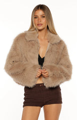 Nero Light Brown Faux Fur Jacket