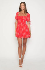 Danyal Red Polka Dot Mini Dress