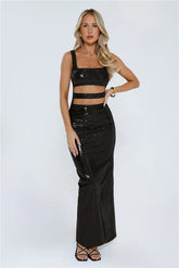 Shimmering Crown Sequin Maxi Dress Black
