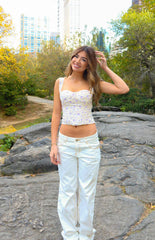 Louis Purple Floral Corset Top