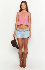 Opolo Red Gingham Crop Top