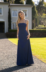 Blaise Navy Satin Maxi Dress