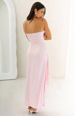 Merlo Light Pink Strapless Formal Maxi Dress