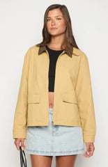 Jemma Cream Contrast Barn Jacket