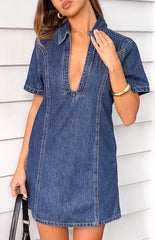 Lachie Dark Wash Denim Mini Dress