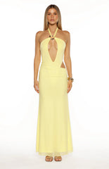 Stella Yellow Halter Cut Out Maxi Dress - PRE ORDER
