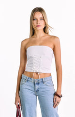 Dakota White Strapless Top