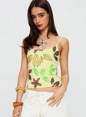 Lunavia Sequin Cami Top Lemon