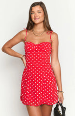 Penny Lane Red Polka Dot Mini Dress