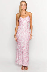 Alanna Pink Lace Maxi Dress