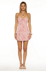 Antoine Pink Sequin Strapless Mini Dress
