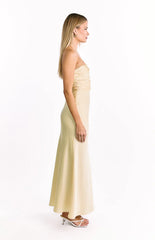 Alexia Yellow Strapless Maxi Dress