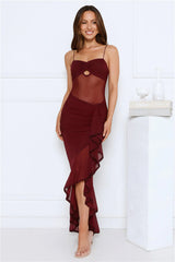 Statement Nights Maxi Dress Burgundy