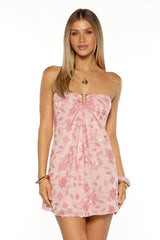 Antoine Pink Sequin Strapless Mini Dress