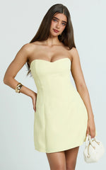 Lemon Strapless A-Line Mini Dress