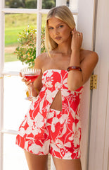 Ailany Red Floral Shorts