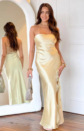 Mackenna Yellow Strapless Maxi Dress