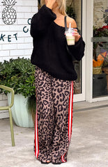 Sharly Leopard Red Racer Stripe Pants