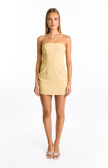 Oliva Butter Yellow Strapless Mini Dress