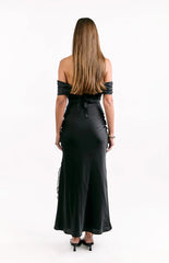 Anica Black Off Shoulder Maxi Dress
