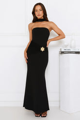 Silhouette Shine Strapless Maxi Dress Black