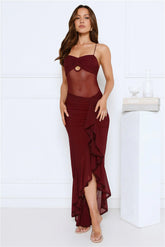 Statement Nights Maxi Dress Burgundy