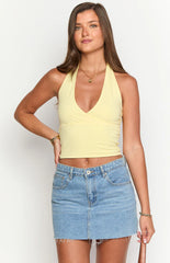 Amora Yellow Crop Top