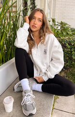 Yazmin Grey Marl Quarter Zip Jumper