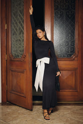 Formal Nights Long Sleeve Maxi Dress Black