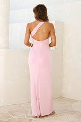 Love This Feeling One Shoulder Maxi Dress Pink