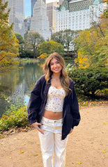 Tate Washed Navy Oversized Hooded Jacket