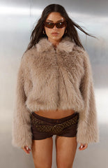 Nero Light Brown Faux Fur Jacket