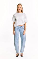 Jannina Light Wash Denim Studded Low Rise Jeans