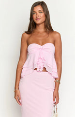 Myrna Pink Strapless Top